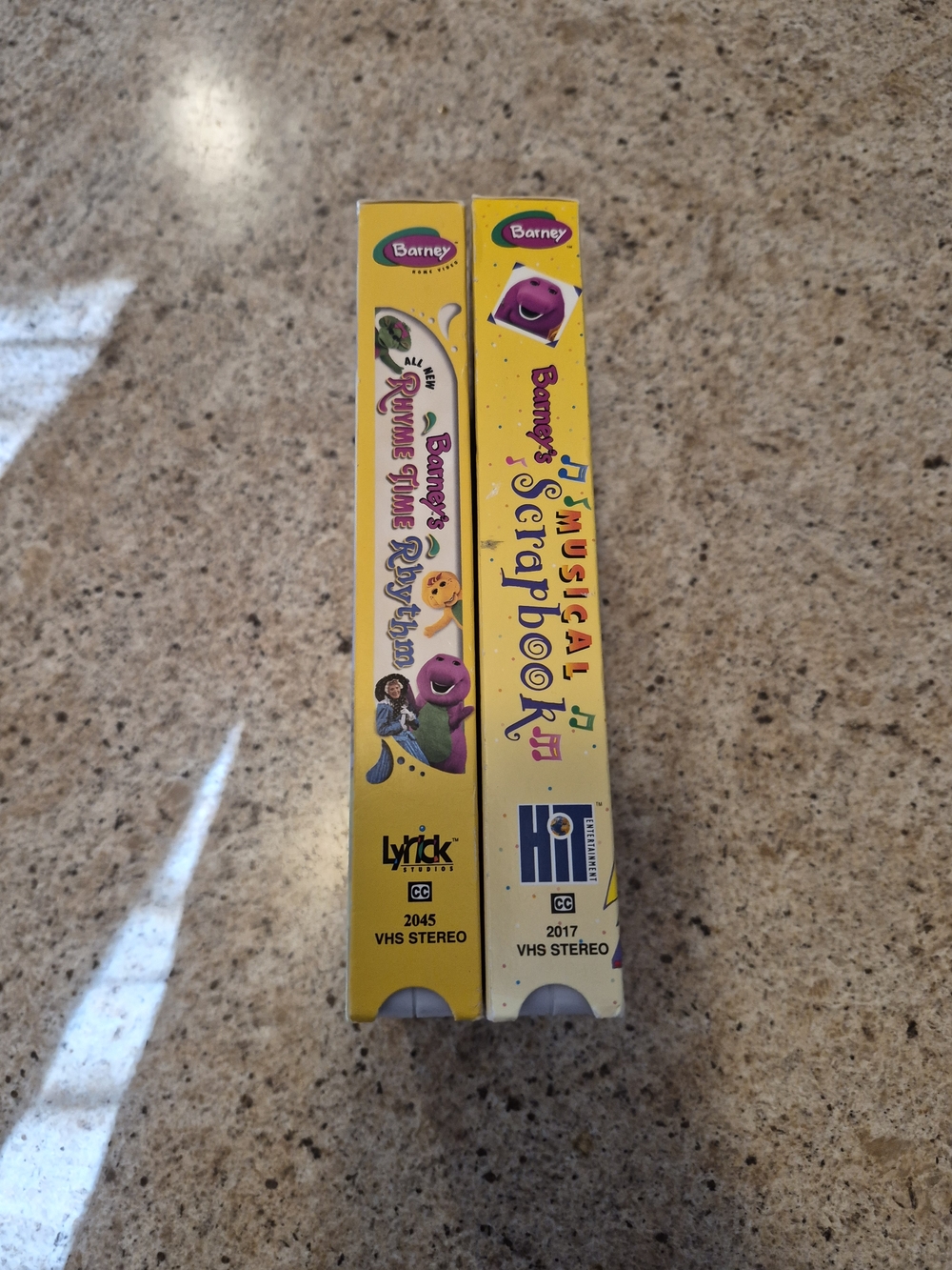Barney Musical Scrapbook & Rhyme Time Rhythm VHS Set - Yellow